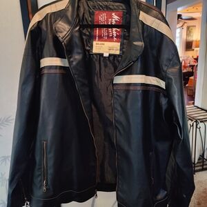 Men's XXL Faux Black Leather Jacket by Wilsons Leather Machine Brand